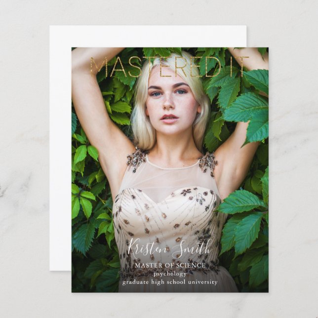 Papier Budget Mastered It Gold Graduate Photo Annonce (Devant / Derrière)