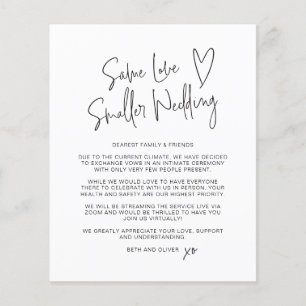 Papier Budget Même amour Faire-part Mariage plus petit