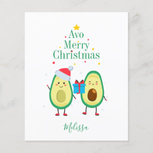 Papier Budget Merry Christmas Avocado Illustration person