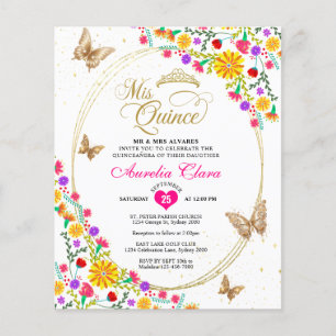Papier BUDGET Mexicain Floral Butterfly Quinceañera