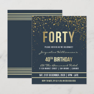Papier Budget Midnight Gold Confetti 40e fête d'anniversa
