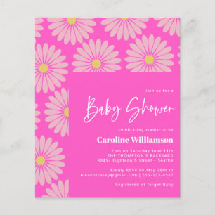 Papier Budget mignon Baby shower rose fleur scandinave