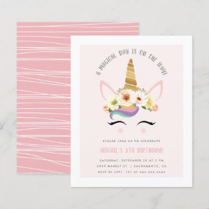 Papier Budget mignon Blush Magique Unicorn Anniversaire f