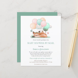 Papier Budget mignon couchage Fox Turquoise Baby shower I