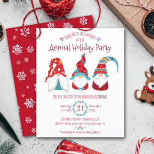 Papier Budget mignon Gnomes Noël Fête Invitation