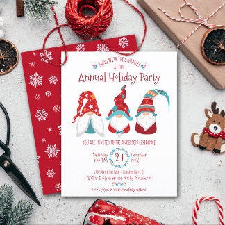 Papier Budget mignon Gnomes Noël Fête Invitation