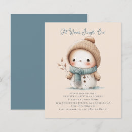 Papier Budget mignon Snowman Invitation de la fête de Noë