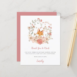 Papier Budget migre Fox Coral Baby shower Merci