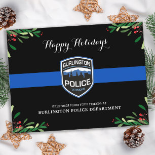 Papier Budget Mince Ligne bleue Service de police Noël