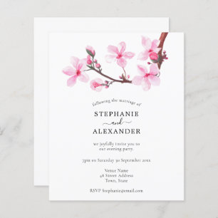 Papier Budget Minimal Cerry Blossom Soirée Invitation