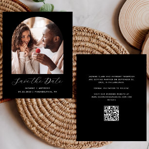 Papier Budget Minimal Photo Arch QR Noir Save the Date