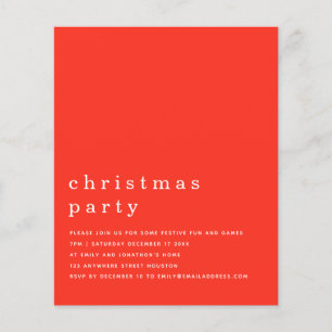 Papier Budget Minimal Rouge Blanc Noël Invitation