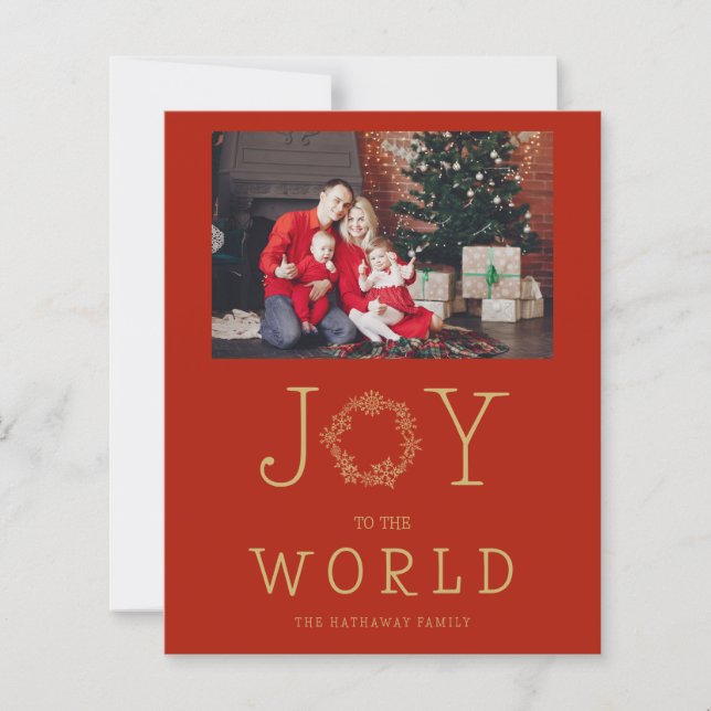 Papier Budget Minimal Snowflakes Joy To The World (Devant)