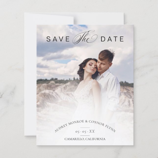 Papier Budget Minimalist Modern Typography Wedding Photo (Devant)