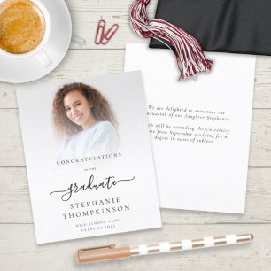 Papier Budget Minimaliste 2024 Grad Photo Faire-part