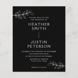 Papier Budget Minimaliste Black Wedding Invitations