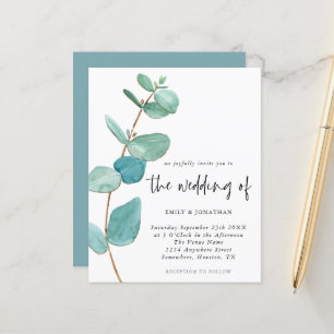 Papier Budget minimaliste Faire-part de mariage d'eucalyp