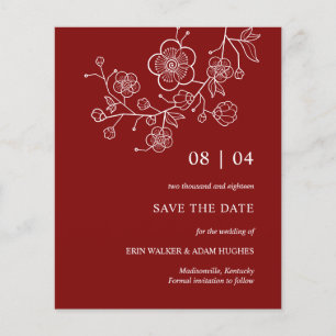 Papier Budget Minimaliste Fleur Rouge Cerise Enregistrer