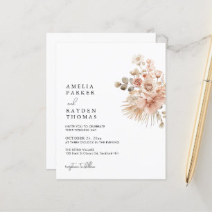Papier BUDGET Minimaliste Mariage de fleurs bohème