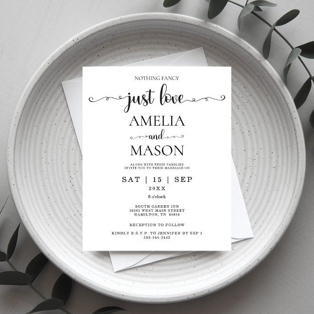 Papier Budget Minimaliste Rien De fantaisie Juste Amour M (Budget Minimalist Nothing Fancy Just Love Wedding Front)