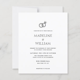 Papier BUDGET Minimaliste simple Mariage des anneaux à ma