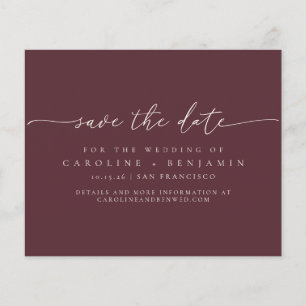 Papier Budget Minimum Burgundy Script Mariage Date de sau
