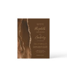 Budget Mocha Gold Agate Mariage Brown Invitation