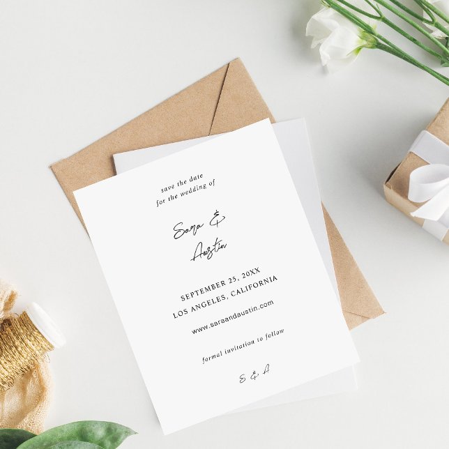 Papier Budget MOD Calligraphie Enregistrer la date (Créateur téléchargé)