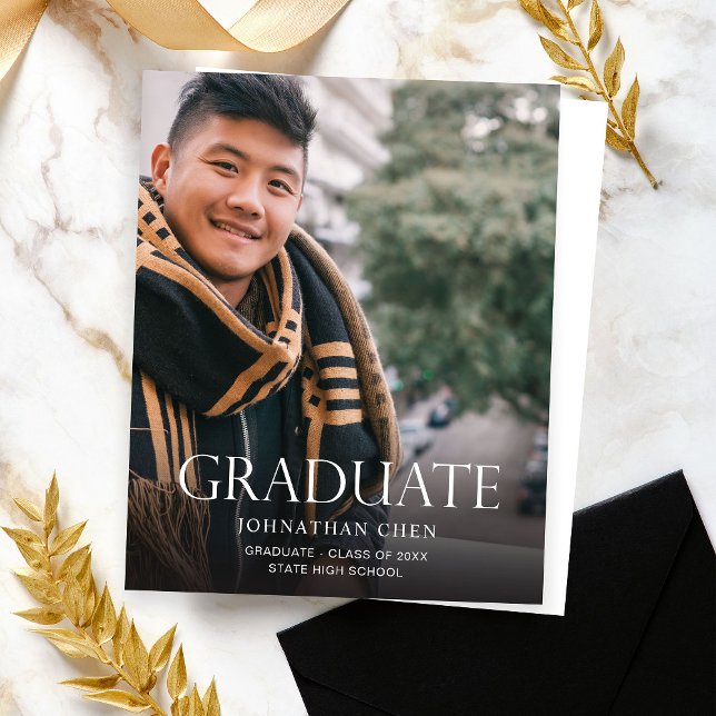 Papier Budget Mod Photo Graduation Party Vertical Dark (Créateur téléchargé)