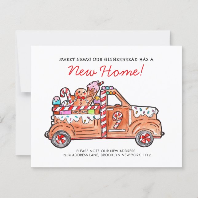 Papier BUDGET Modern Gingerbread Truck Sweet News Moving (Devant)