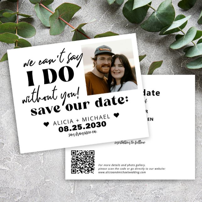 Papier Budget modern photo wedding save the date (Créateur téléchargé)