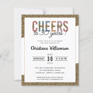 Papier Budget moderne 30e anniversaire Empreinte de léopa