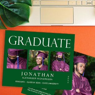 Papier Budget Moderne 4 Photo Graduation Faire-part -G