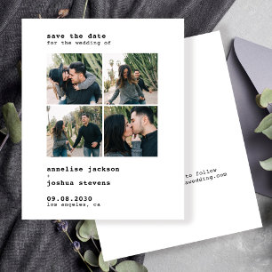 Papier Budget moderne 4 photos mariage enregistrer la dat