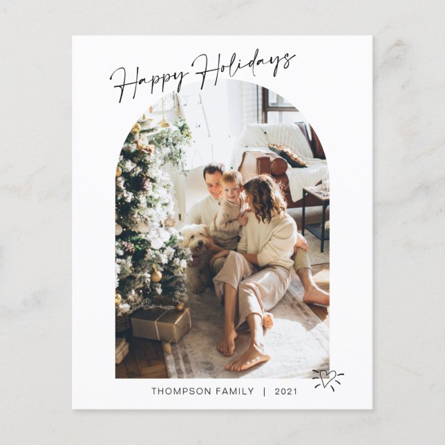 Papier BUDGET Moderne 5 Photo Coeur Joyeux Vacances Arch (Devant)