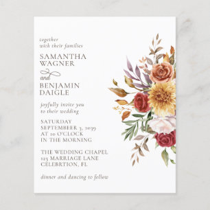 Papier Budget Moderne Automne Faire-part de mariage Flora