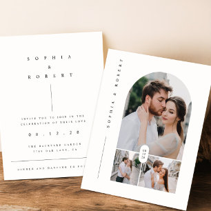 Papier Budget Moderne Boho Photo Collage Mariage Invitati