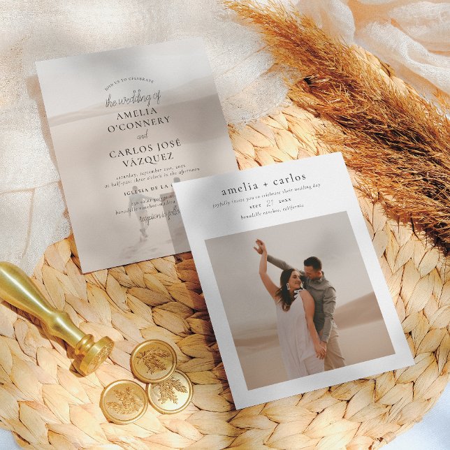 Papier Budget Moderne Boho Style Simple 2 Mariage photo (Créateur téléchargé)