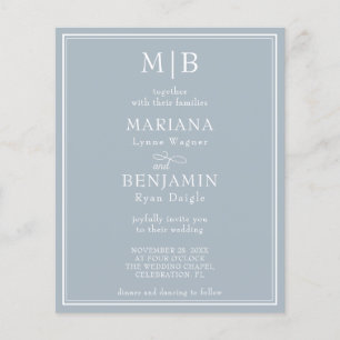 Papier Budget moderne Bordure Faire-part de mariage gris