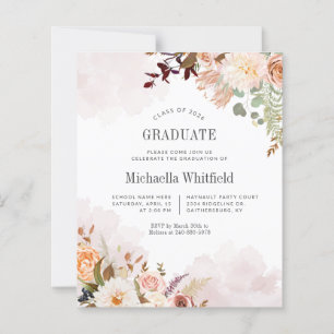 Papier Budget Moderne Botanique Graduation 2022 Invitatio