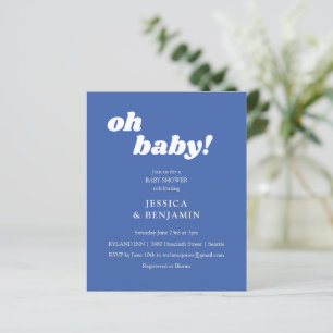 Papier Budget Moderne Cute Baby shower Bleu Français Invi