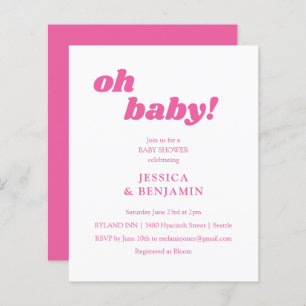 Papier Budget Moderne Cute Rose Baby shower Invitation