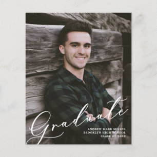 Papier Budget Moderne Deux Faire-part de graduation photo
