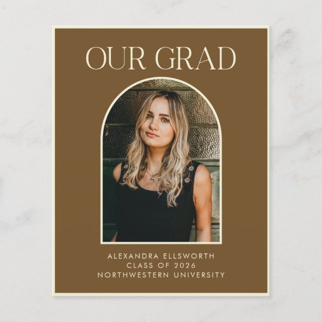 Papier Budget Moderne Deux Photo Brown Arc Graduation (Devant)
