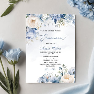 Papier Budget Moderne Dusty Blue Floral Quinceañera