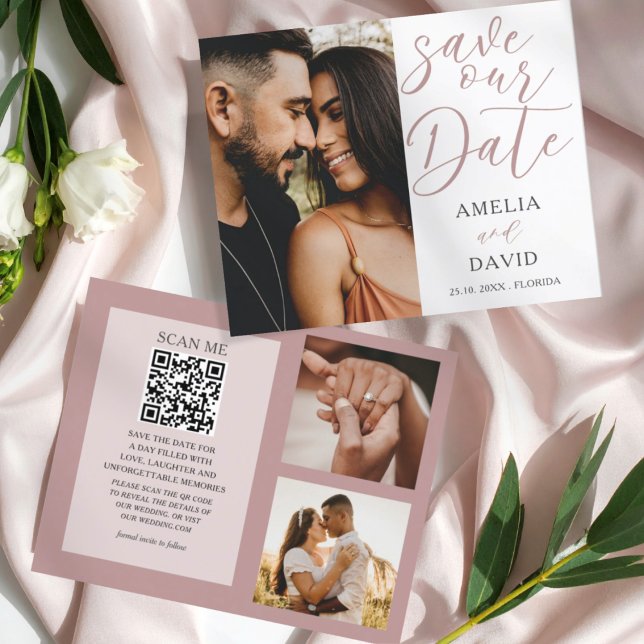 Papier Budget moderne Économisez notre date Mariage photo (Créateur téléchargé)