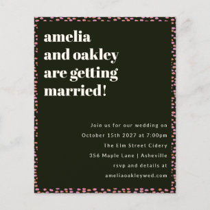 Papier Budget moderne Faire-part de mariage de point noir
