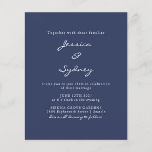 Papier Budget Moderne Faire-part de mariage de script ble