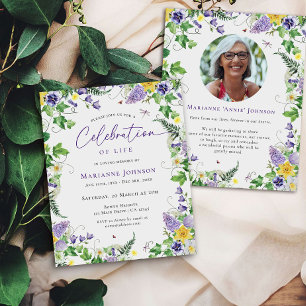 Papier Budget Moderne Floral Célébration de la vie funéra