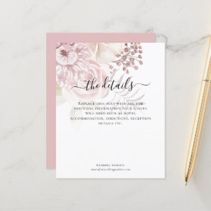 Papier Budget Moderne Florales Roses Détails du Mariage d